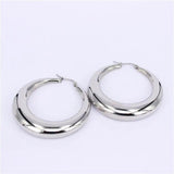 Two-color Stainless Steel Fancy Hoop Earrings for Women