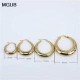 Two-color Stainless Steel Fancy Hoop Earrings for Women