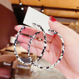 Leather Twist Hoop Earrings Women's Personality Jewelry