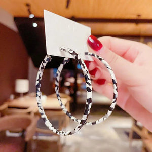 Leather Twist Hoop Earrings Women's Personality Jewelry