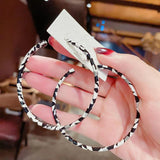 Leather Twist Hoop Earrings Women's Personality Jewelry