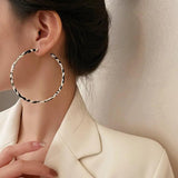 Leather Twist Hoop Earrings Women's Personality Jewelry