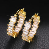 CZ Hoop Earrings for Women Small/Big Circle Bride Wedding Earrings