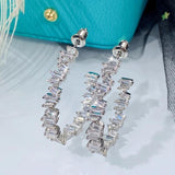CZ Hoop Earrings for Women Small/Big Circle Bride Wedding Earrings