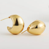 Round Chunky Earrings for Women Lightweight Metal Hoops Jewelry
