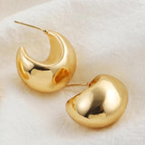 Round Chunky Earrings for Women Lightweight Metal Hoops Jewelry