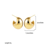 Round Chunky Earrings for Women Lightweight Metal Hoops Jewelry