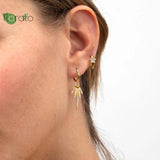925 Silver Minimalist Crystal Tassel Hoop Earrings for Women