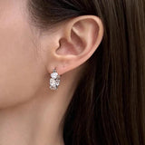 Sweet Love Hoop Earrings Heart-shaped Silver Bride Ear