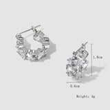 Sweet Love Hoop Earrings Heart-shaped Silver Bride Ear