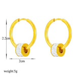 316L Stainless Steel Zircon Hoop Earrings for Women Girls