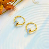 316L Stainless Steel Zircon Hoop Earrings for Women Girls