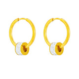316L Stainless Steel Zircon Hoop Earrings for Women Girls