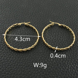 Stainless Steel Hoop Earrings Personality Bijoux Acier Inoxydable Femme