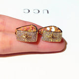 14k Real Geometric Flash Zircon Earrings - Wedding Party Present