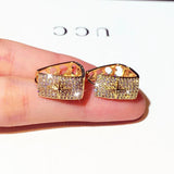 14k Real Geometric Flash Zircon Earrings - Wedding Party Present