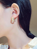 14k Real Geometric Flash Zircon Earrings - Wedding Party Present
