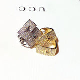 14k Real Geometric Flash Zircon Earrings - Wedding Party Present
