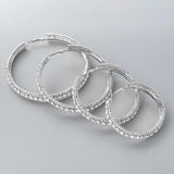 Sparkling Rhinestone Hoop Earrings for Dinner Party