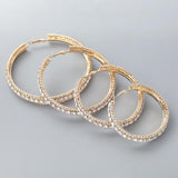 Sparkling Rhinestone Hoop Earrings for Dinner Party