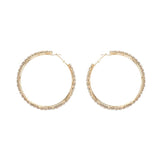 Sparkling Rhinestone Hoop Earrings for Dinner Party