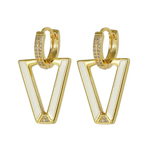 Geometric Wind Pop Earrings Enamel Drip Oil Triangle Earrings