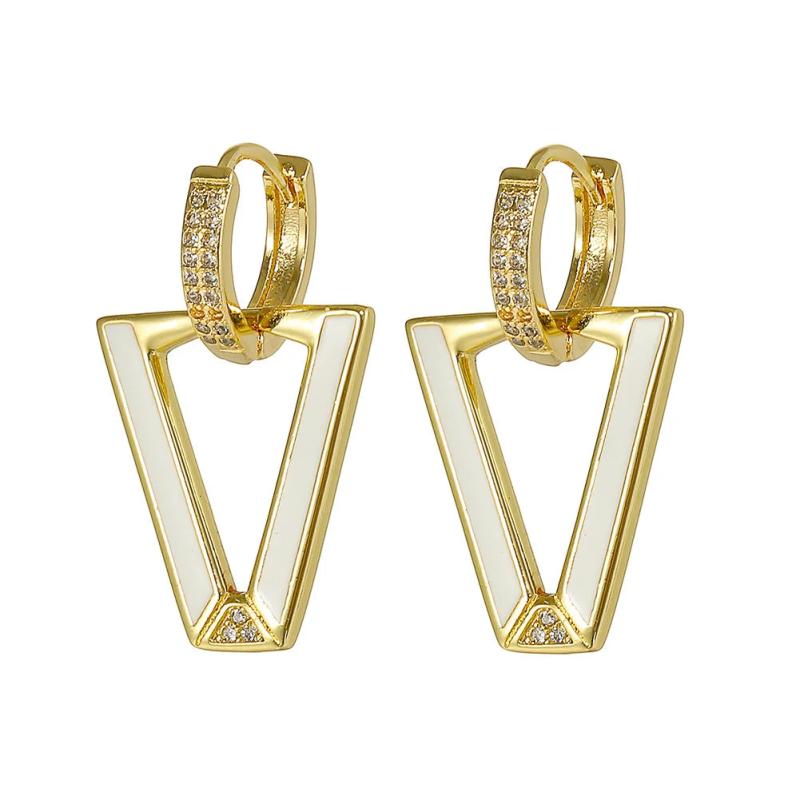 Geometric Wind Pop Earrings Enamel Drip Oil Triangle Earrings
