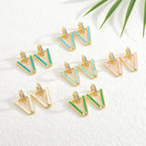 Geometric Wind Pop Earrings Enamel Drip Oil Triangle Earrings