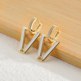 Geometric Wind Pop Earrings Enamel Drip Oil Triangle Earrings