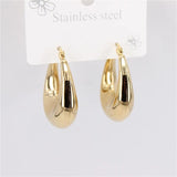 Stainless Steel Hoop Earrings 25mm30mm Water Droplets