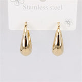 Stainless Steel Hoop Earrings 25mm30mm Water Droplets