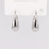 Stainless Steel Hoop Earrings 25mm30mm Water Droplets