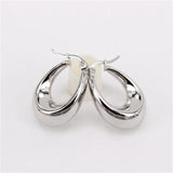Stainless Steel Hoop Earrings 25mm30mm Water Droplets