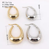 Stainless Steel Hoop Earrings 25mm30mm Water Droplets