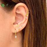 Vintage Geometric Spiked Hoop Earrings