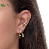 Vintage Geometric Spiked Hoop Earrings