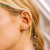 Vintage Geometric Spiked Hoop Earrings