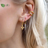 Vintage Geometric Spiked Hoop Earrings