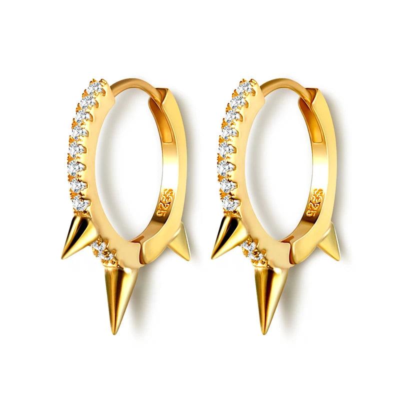 925 Silver Lightning Star Hoop Earrings Women Piercing Earings Jewelry