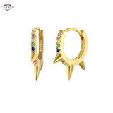 925 Silver Lightning Star Hoop Earrings Women Piercing Earings Jewelry