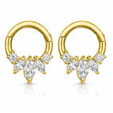 925 Silver Lightning Star Hoop Earrings Women Piercing Earings Jewelry