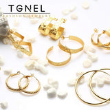 Copper Alloy Hoop Earrings Retro Geometric Statement Jewelry Party Metal