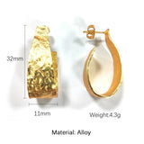 Copper Alloy Hoop Earrings Retro Geometric Statement Jewelry Party Metal