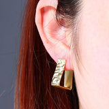 Copper Alloy Hoop Earrings Retro Geometric Statement Jewelry Party Metal