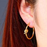 Copper Alloy Hoop Earrings Retro Geometric Statement Jewelry Party Metal