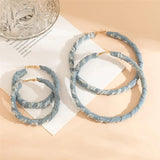 Denim Hoop Earrings for Women Egirl Exaggerated Big Circle Round Earrings