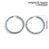Denim Hoop Earrings for Women Egirl Exaggerated Big Circle Round Earrings