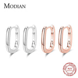 925 Silver Oval Charm Hoop Earrings for Women