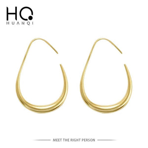 Half Crescent Minimalist Alloy Hoop Earrings for Women