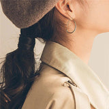 Half Crescent Minimalist Alloy Hoop Earrings for Women